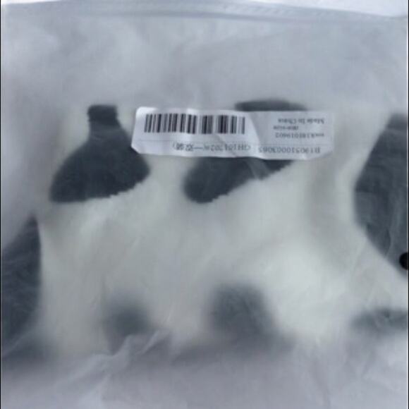 Cow Printed Black & White Knit Crew Socks One Size - Picture 9 of 11